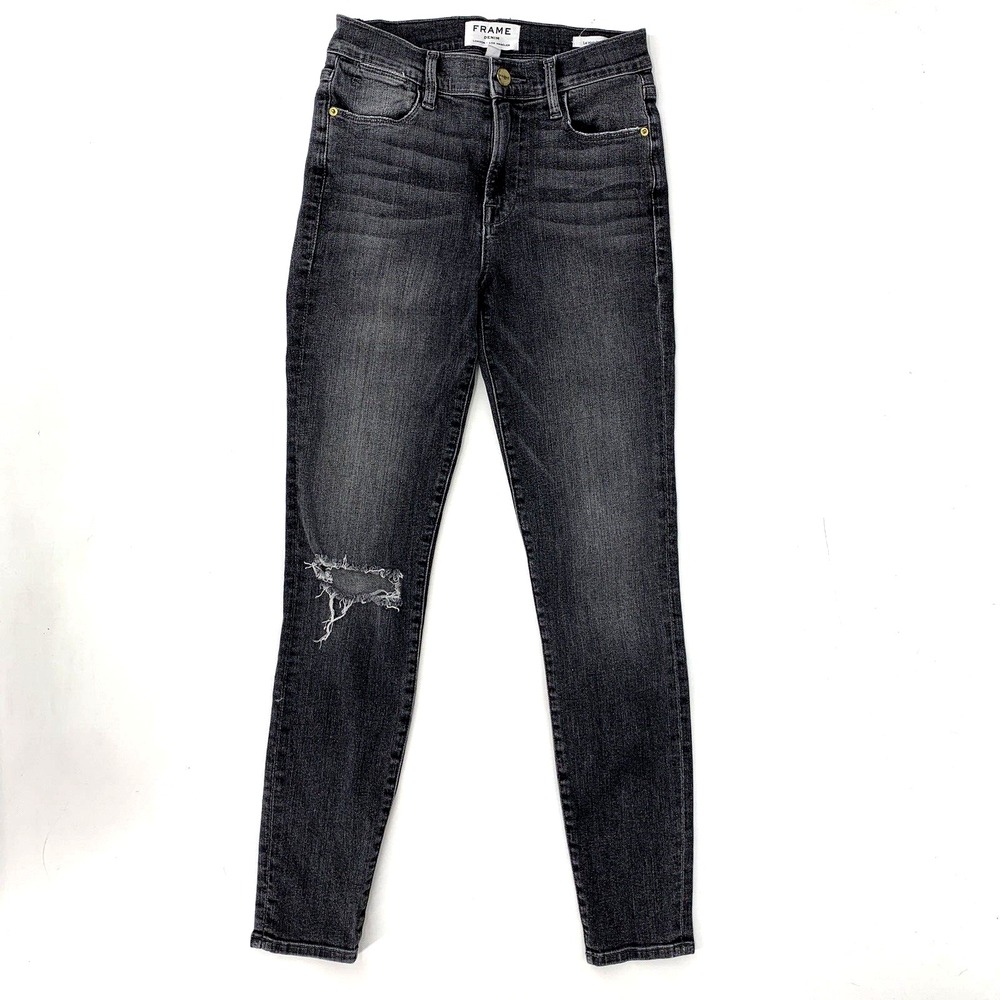 Women's Frame Gray Le High Skinny Hi-Rise Stretch Skinny Jeans Size 24